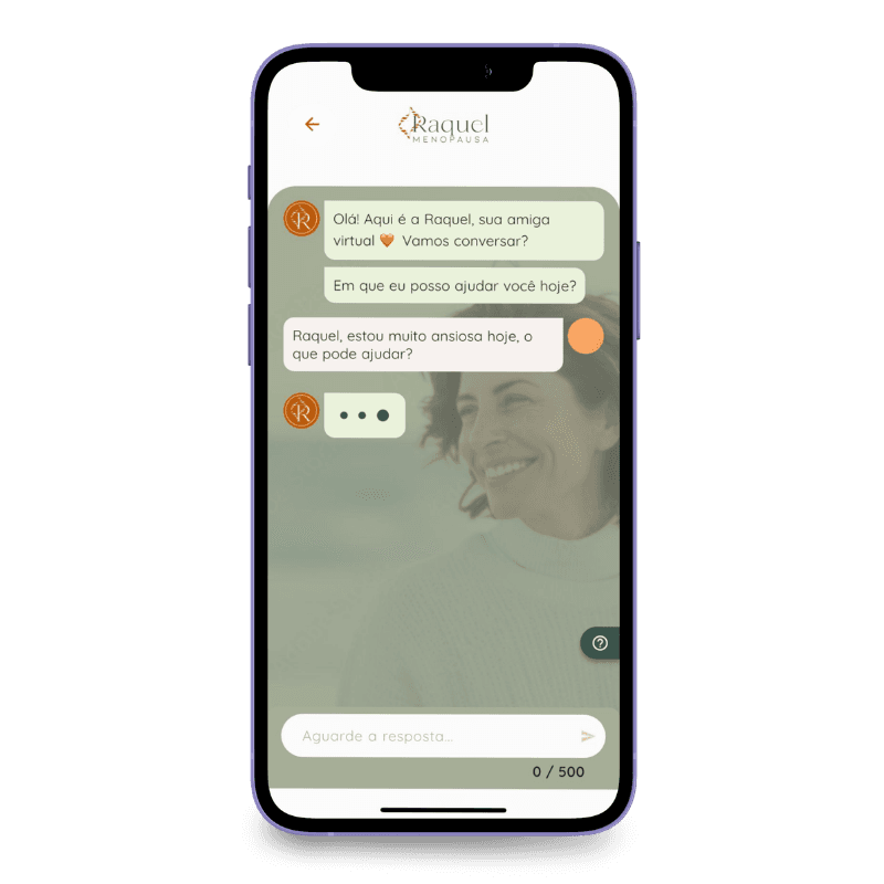 Conversa com a IA Raquel, assistente virtual do aplicativo